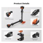 K&F CONCEPT KF31.132 Magic Arm 11" con Clamp c/ Roscas 1/4" | 3/8" - Imagen 2