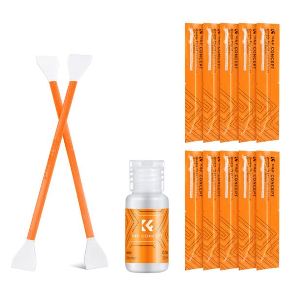 K&F CONCEPT Kit de Limpeza Sensor APS-C c/Bastões Duplos + Líquido 20ml