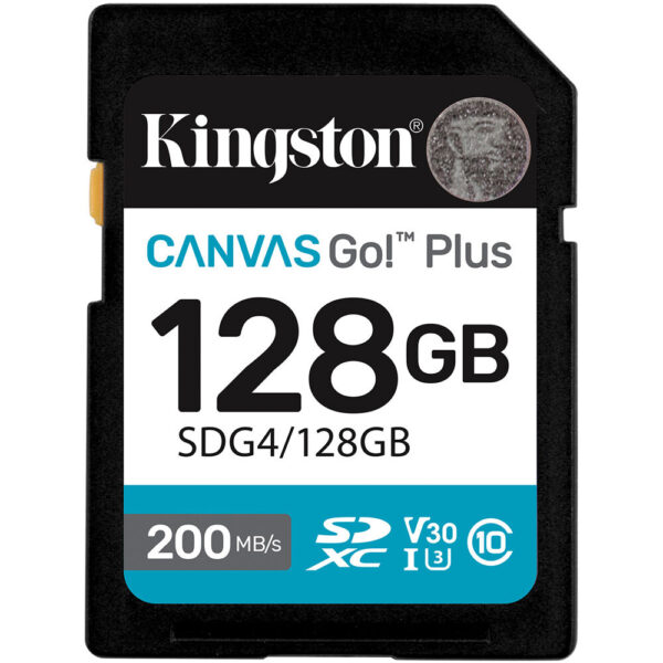 KINGSTON Canvas Go! Plus SDXC UHS-I 128GB V30 U3 200MB/s Cartão de Memória