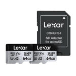 LEXAR Silver Plus microSDXC Kit 2 x 64GB  Gen4 200MB/s A2 U3 V30  + Adaptador
