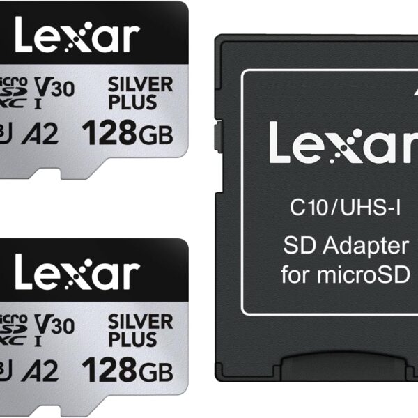 LEXAR Silver Plus microSDXC 2x128GB UHS-I V30 A2 205MB/s c/ Adaptador SD