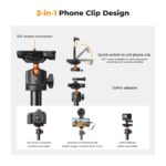 K&F CONCEPT MS04 Mini Tripé c/ Selfie Stick + Controlo Bluetooth KF09.127 - Imagem 3