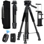 K&F CONCEPT S254A3+BV01 Tripé de Vídeo c/Cabeça Fluída e Clip para Smartphone KF09.154