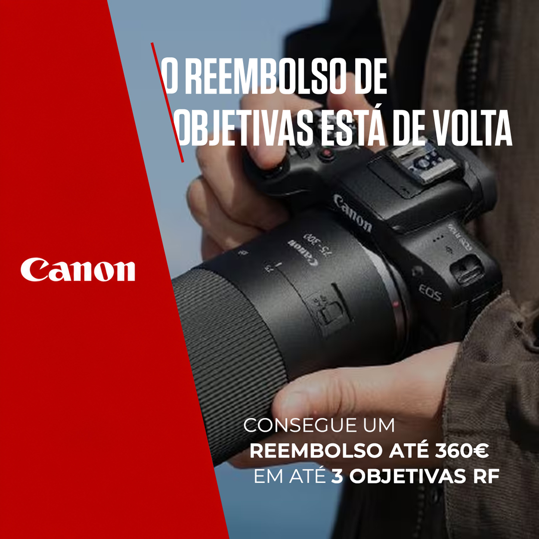 CANON - Reembolso até 360€ em Objetivas RF