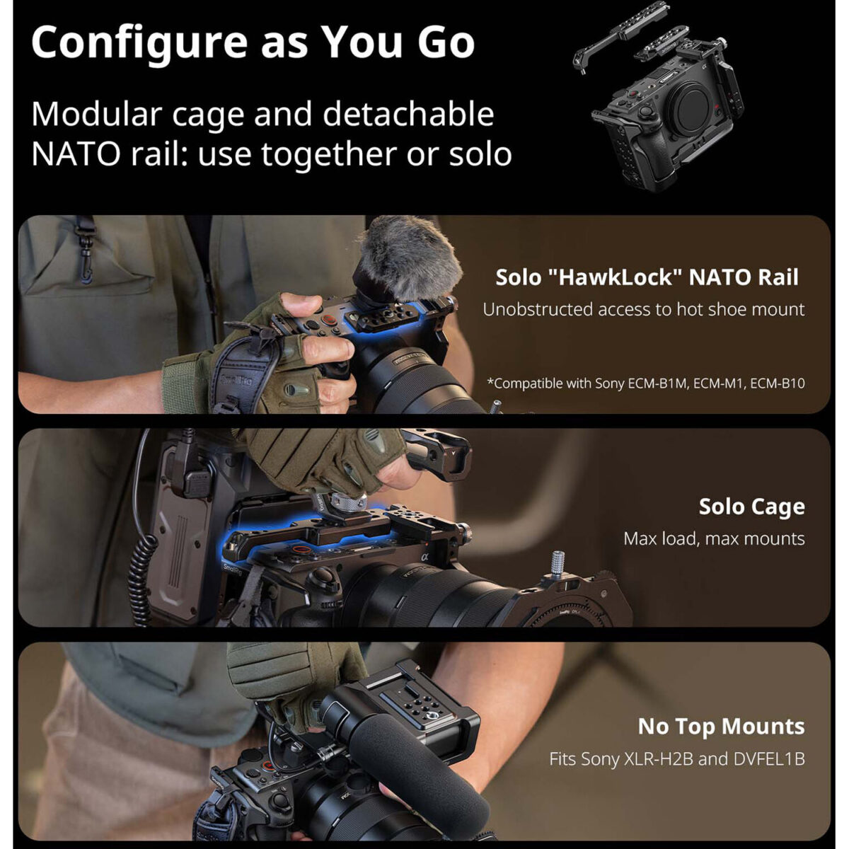 SMALLRIG 6776 Cage HawkLock para Sony FX5 - Imagem 12