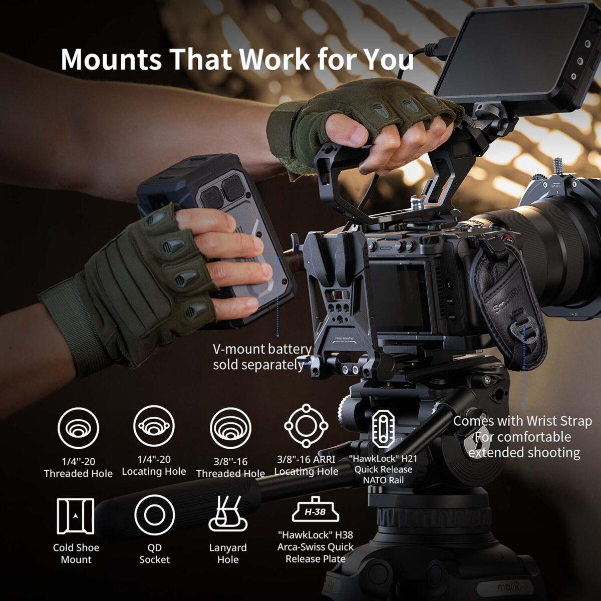 SMALLRIG 6776 Cage HawkLock para Sony FX5 - Imagem 18
