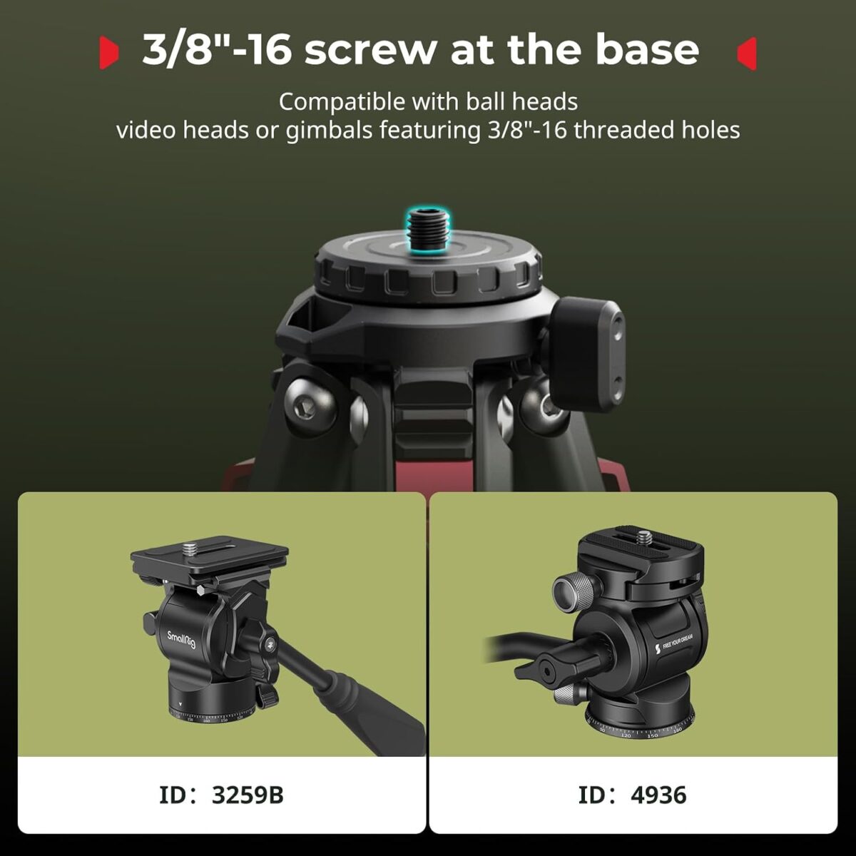 SMALLRIG 5474 Tripé Portátil de Vídeo 360° - Imagem 11