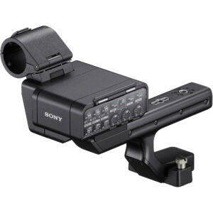 Sony XLR-H2 com áudio até 96kHz/32-bit float, duas entradas XLR/TRS e integração direta com a FX5 para produção profissional.