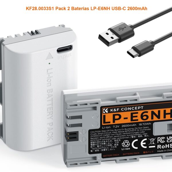 KF28.0033S1 2-Pack Baterias LP-E6NH USB-C