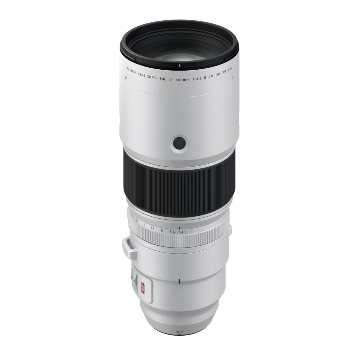FUJINON XF 400mm f4.5 R LM OIS WR 1 FUJINON XF 400mm f/4.5 R LM OIS WR con 609mm equivalentes, enfoque por motor lineal, OIS y construcción resistente para fotografía a distancia.