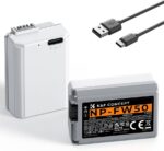 K&F CONCEPT KF28.0026S1 kit duplo de baterias NP-FW50 1100mAh com carregamento USB-C para Sony