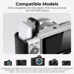 K&F CONCEPT KF28.0026S1 Kit Duas Baterias NP-FW50 USB-C 1100mAh para Sony - Imagem 5
