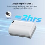 K&F CONCEPT KF28.0033S1 Kit Duas Baterias LP-E6NH USB-C 2600mAh p/Canon - Imagem 6